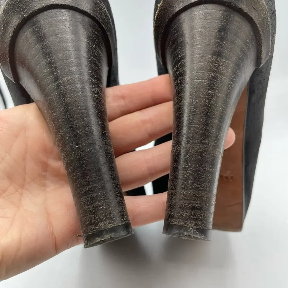Rag & Bone Grey Suede Heeled Lace Up Ankle Boots Womens 36.5 Booties Fall Luxury